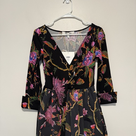 Diane von Furstenberg NWT Ballerina‎ Wrap Dress in Serenissima Black Size XS - Picture 5 of 15